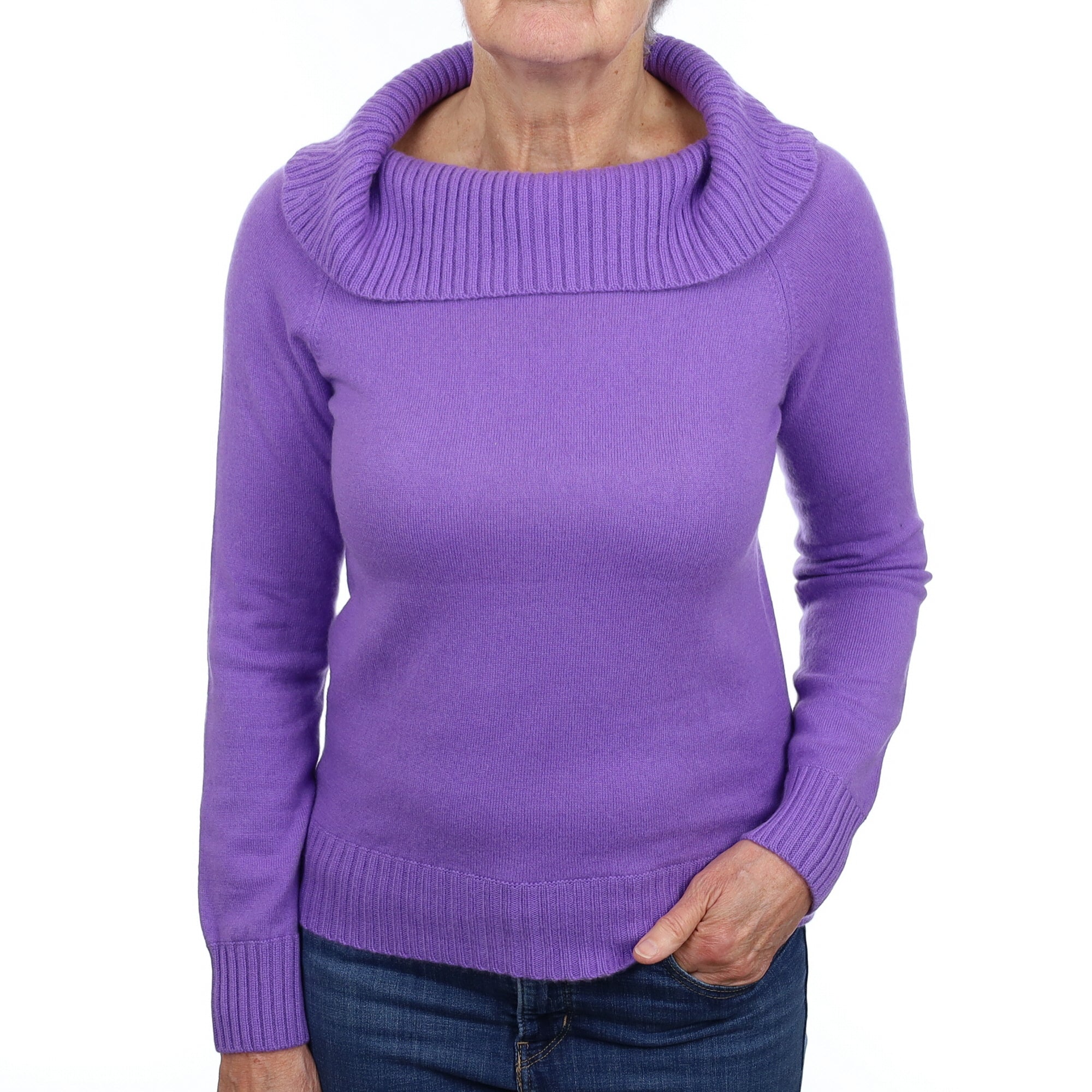 Violet Cashmere Cowl Neck Jumper Medium