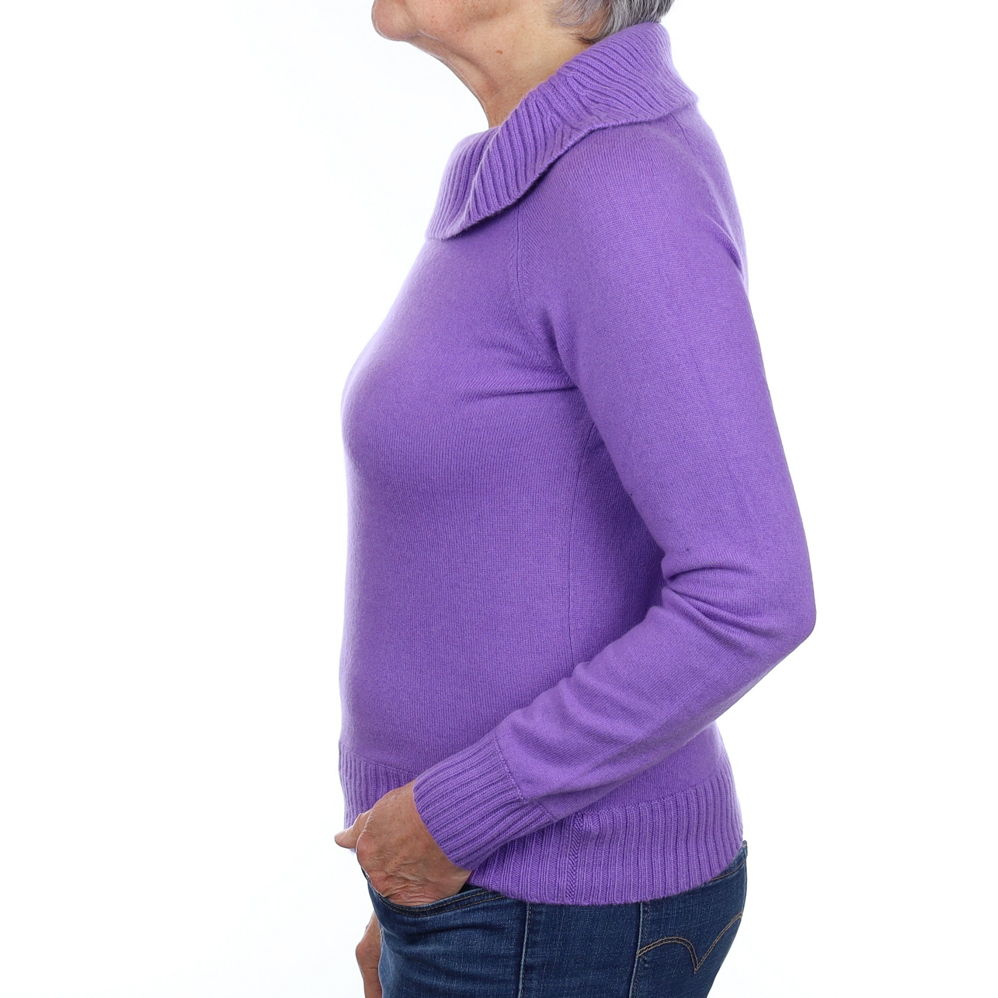 Violet Cashmere Cowl Neck Jumper Medium