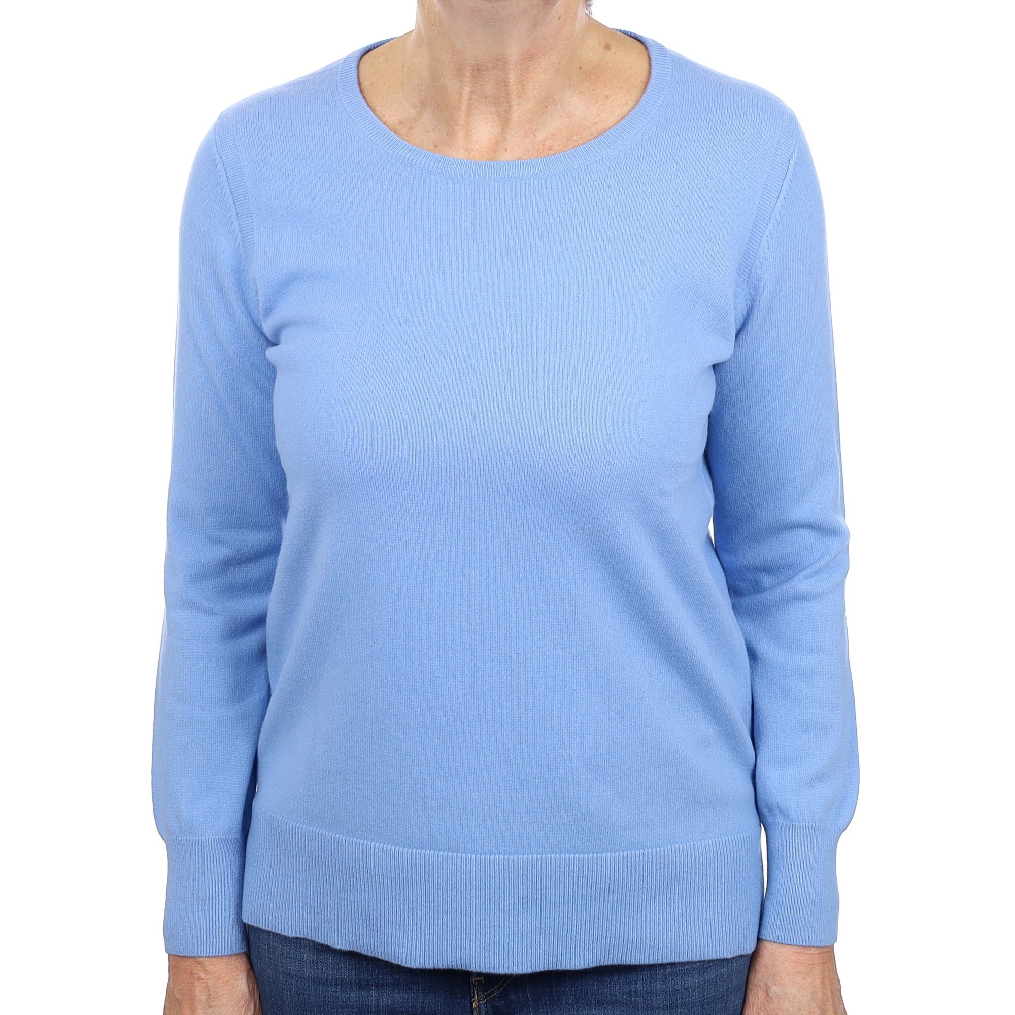 N.PEAL Pale Blue Cashmere Crew Neck Jumper Medium