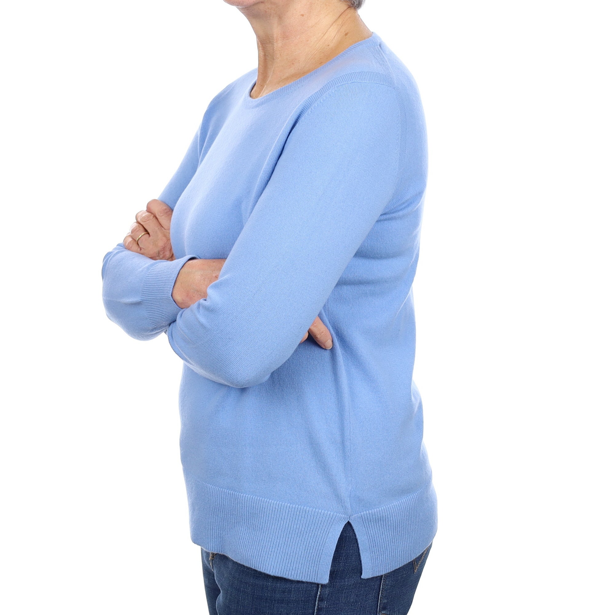 N.PEAL Pale Blue Cashmere Crew Neck Jumper Medium