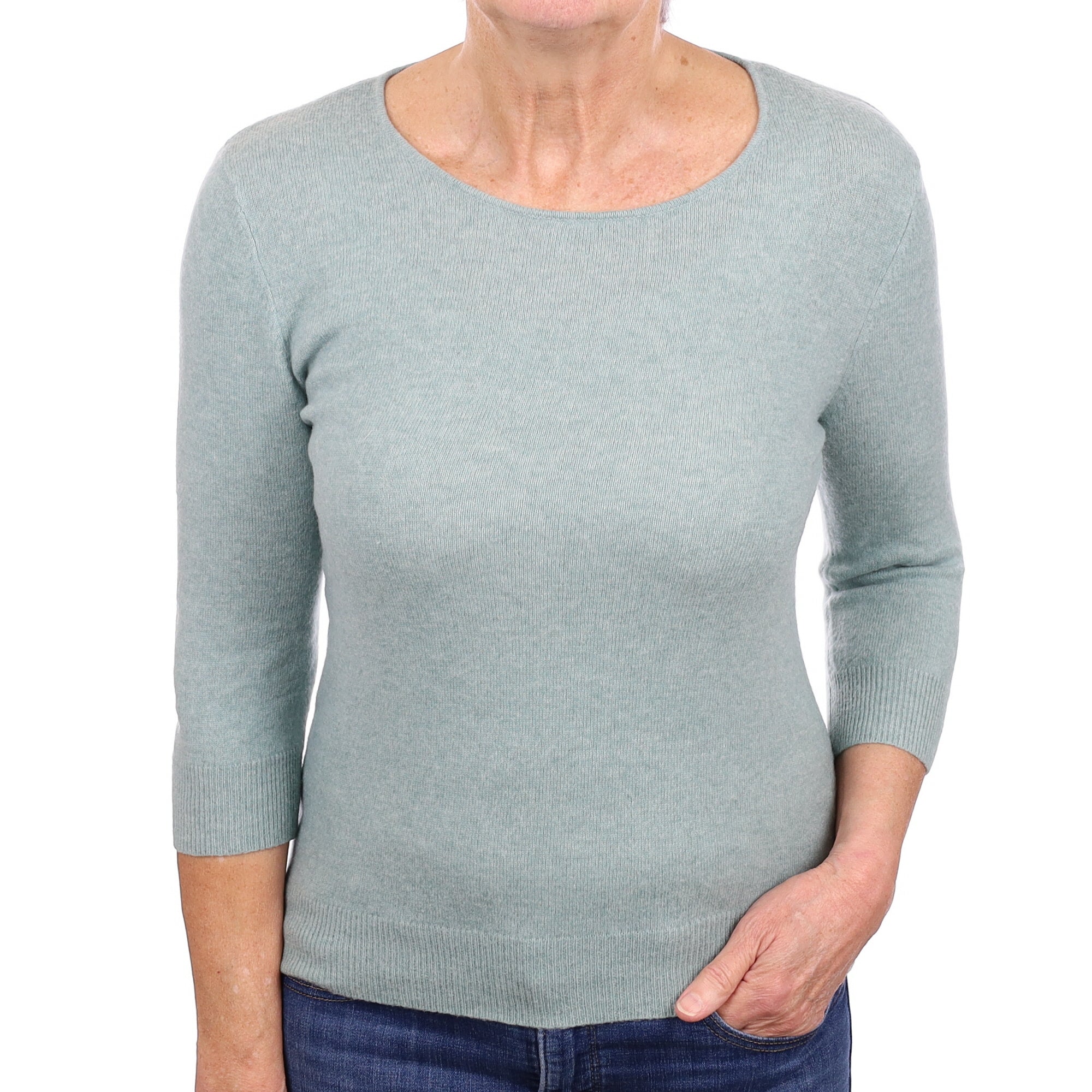Hazy Mint Cashmere Crew Neck Jumper Medium