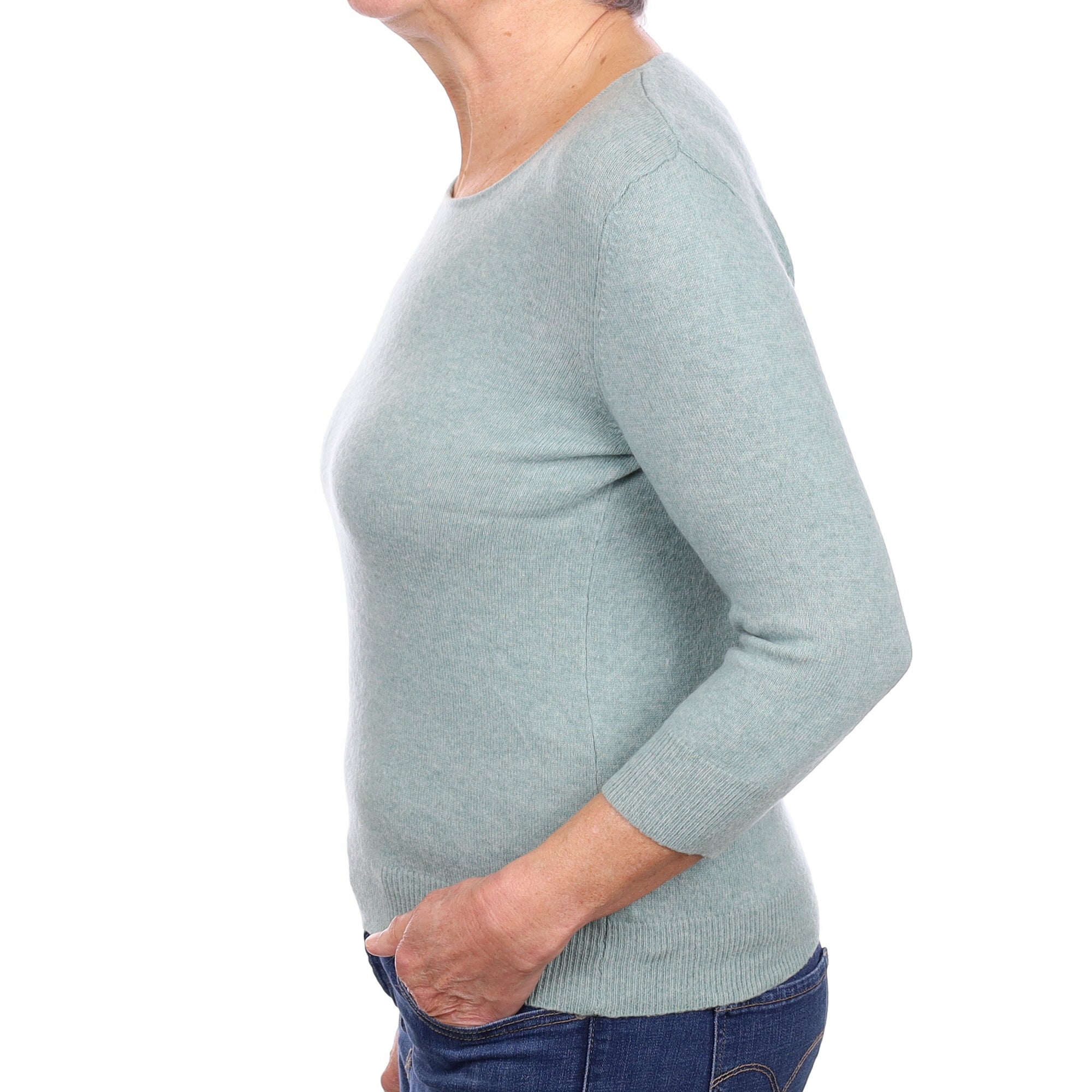 Hazy Mint Cashmere Crew Neck Jumper Medium
