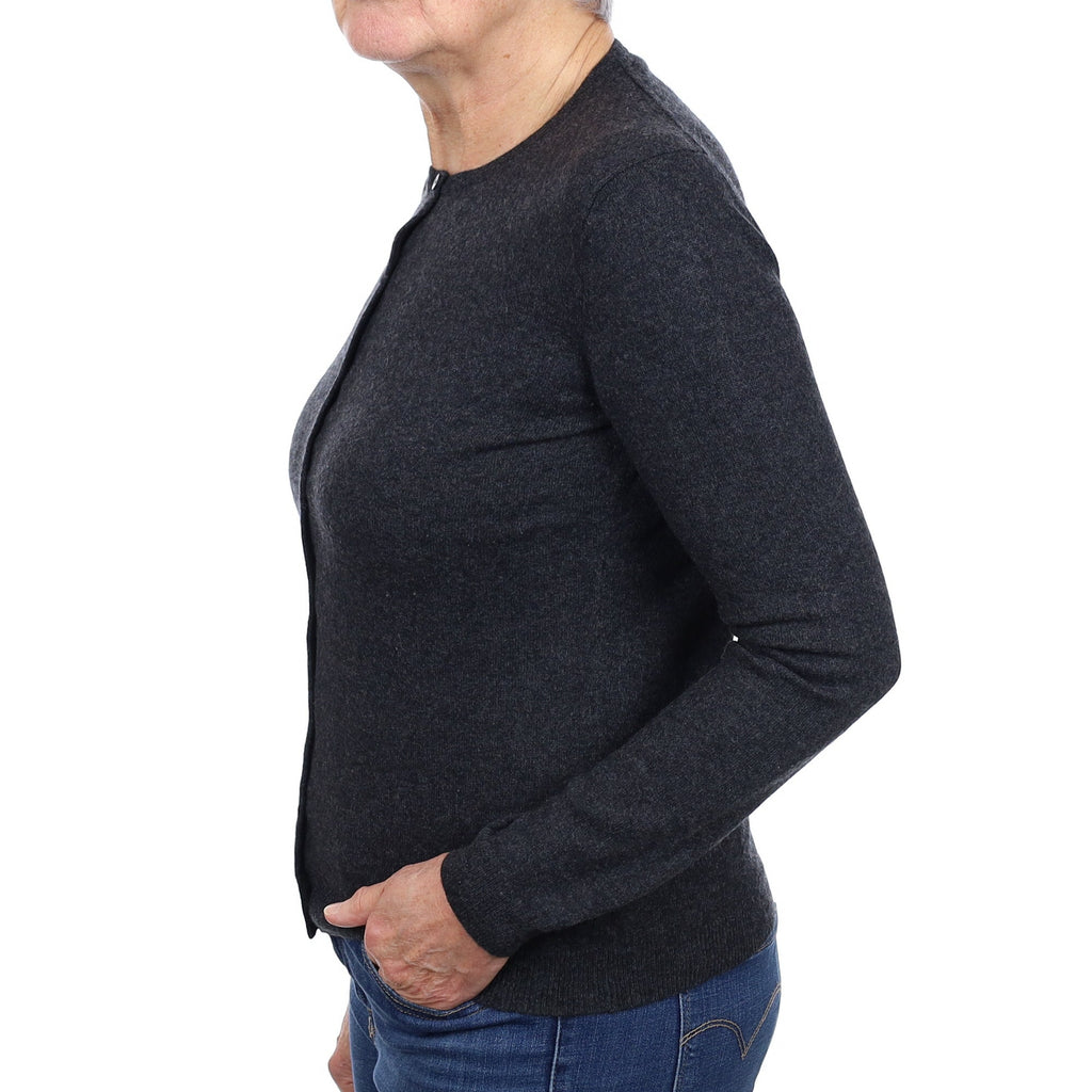 Charcoal Grey Cashmere Cardigan Medium