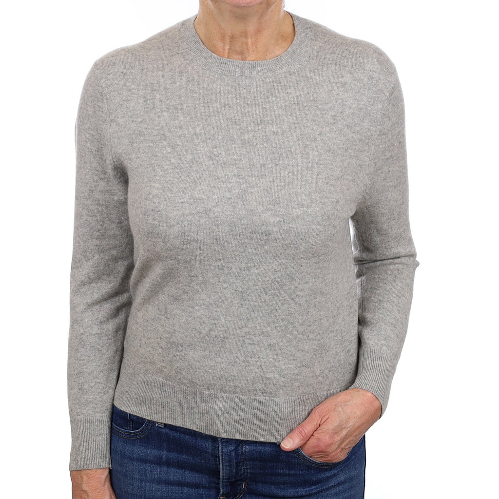 Smoke Grey Cashmere Crew Neck Jumper Medium