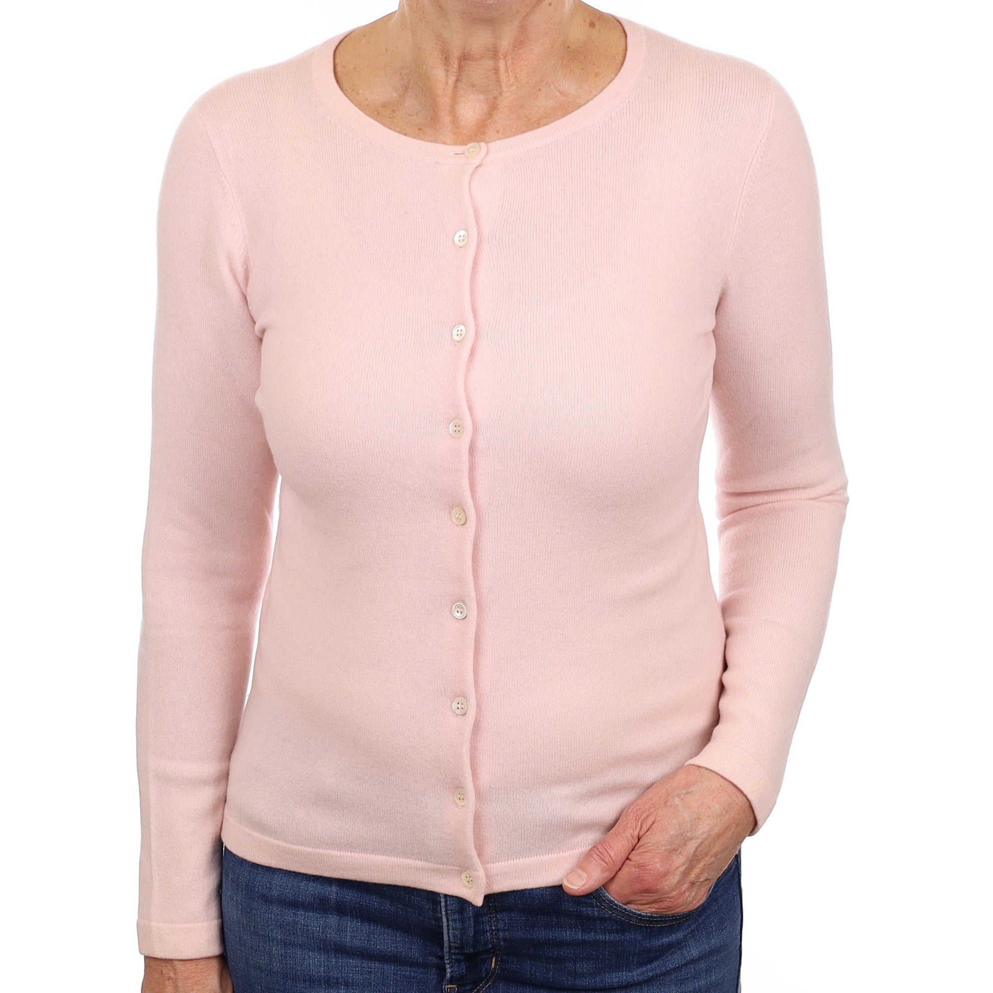 Ice Pink Cashmere Cardigan Medium