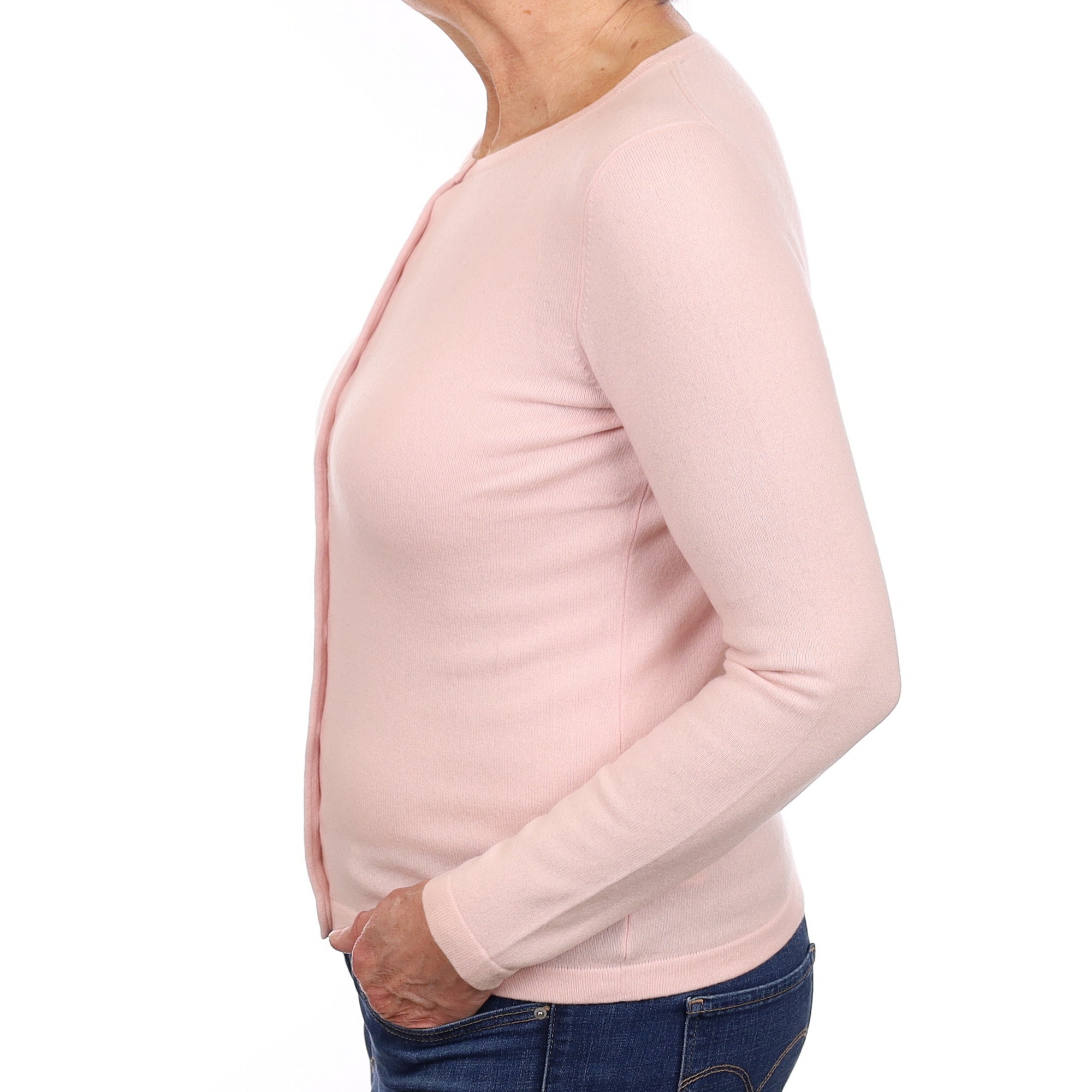 Ice Pink Cashmere Cardigan Medium