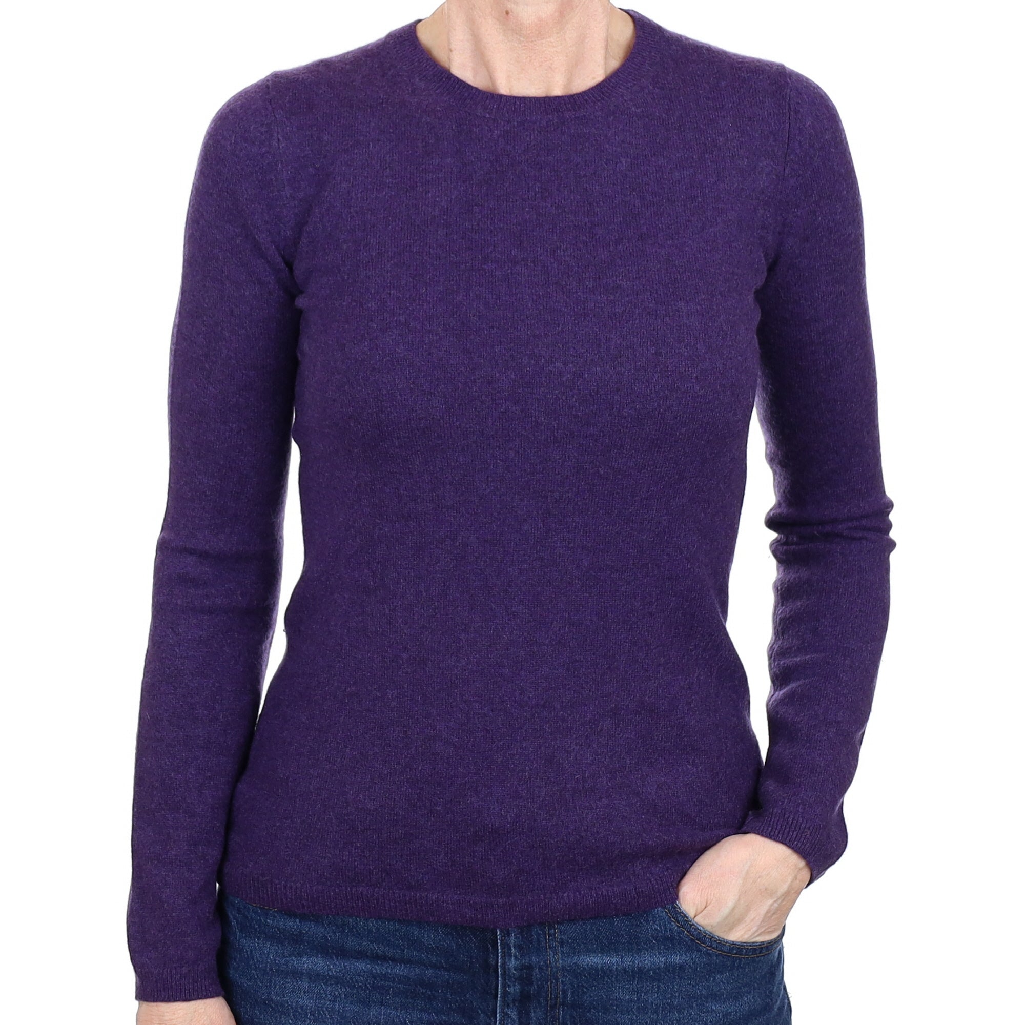 Iris Purple Cashmere Crew Neck Jumper Small