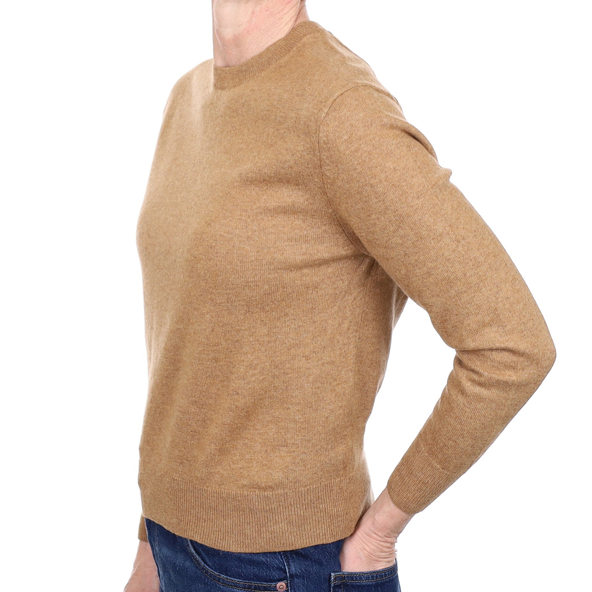 Butterscotch Brown Cashmere Crew Neck Jumper Small