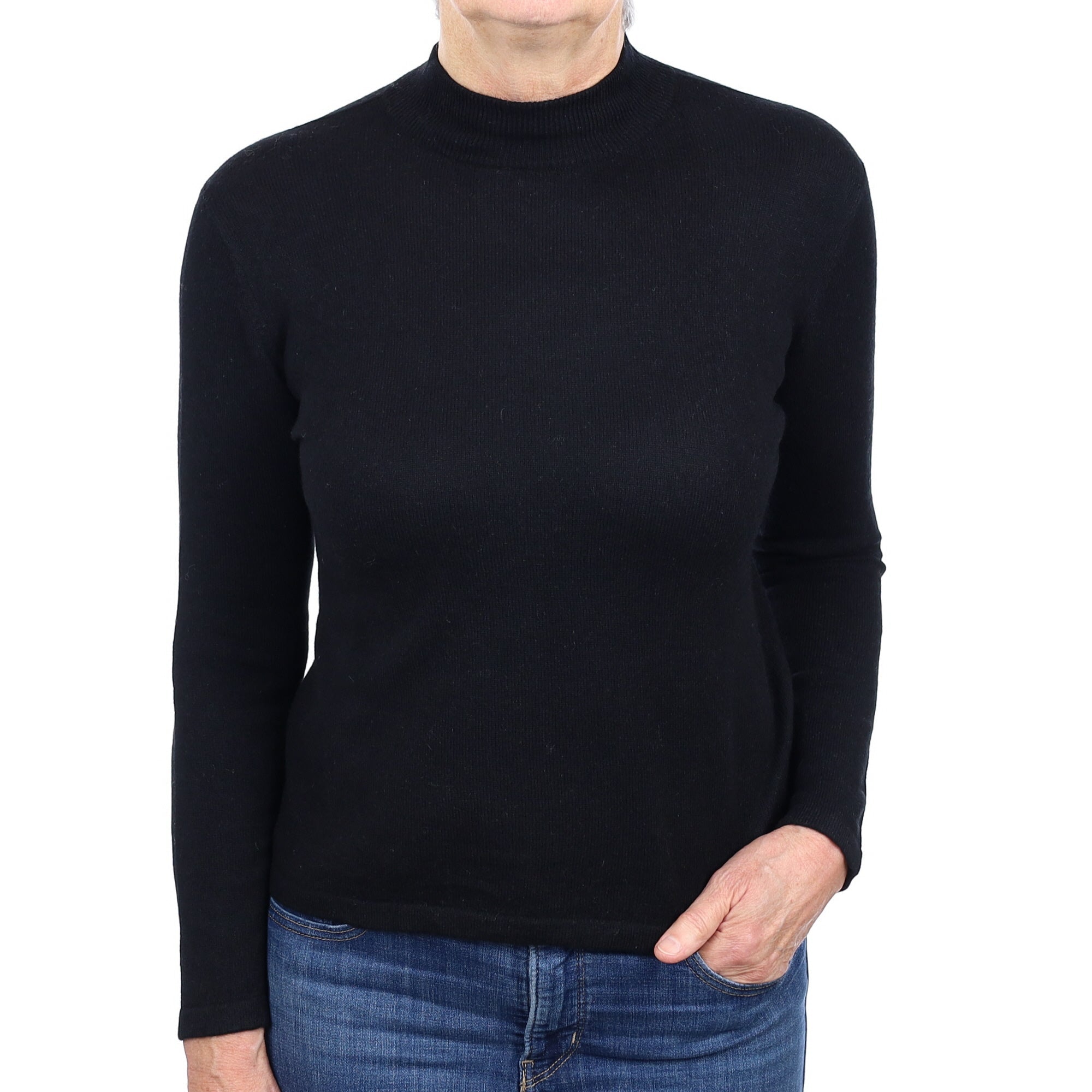 Black Cashmere Turtle Neck Jumper Medium