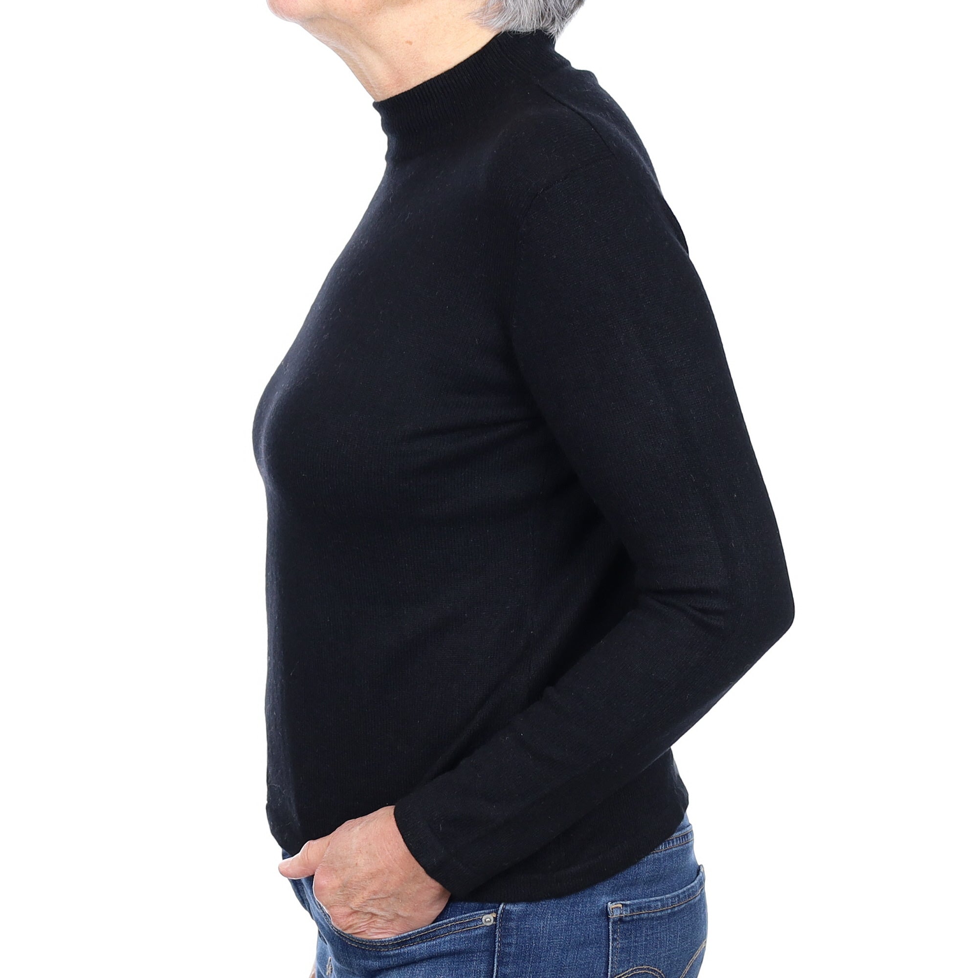 Black Cashmere Turtle Neck Jumper Medium