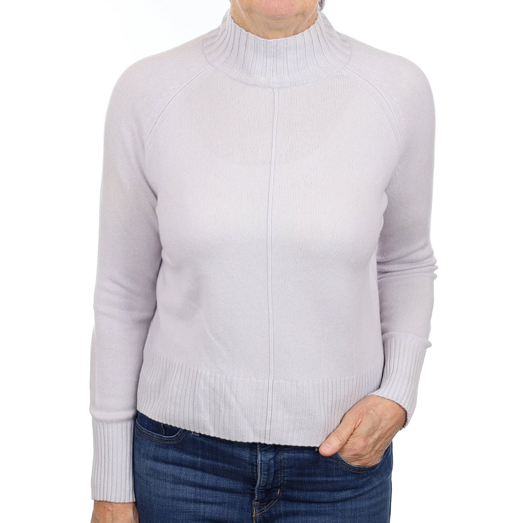 Dove Grey Cashmere Turtle Neck Jumper Medium