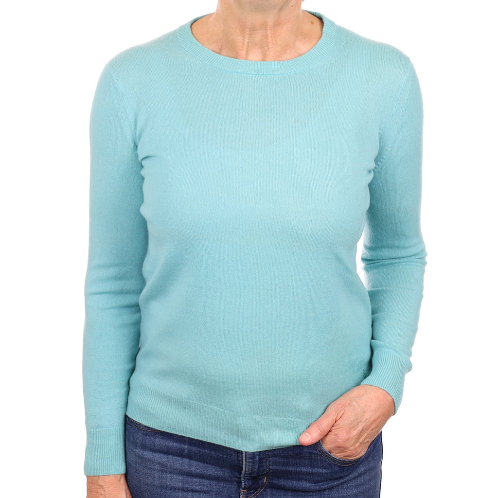 Aquamarine Cashmere Crew Neck Jumper Medium