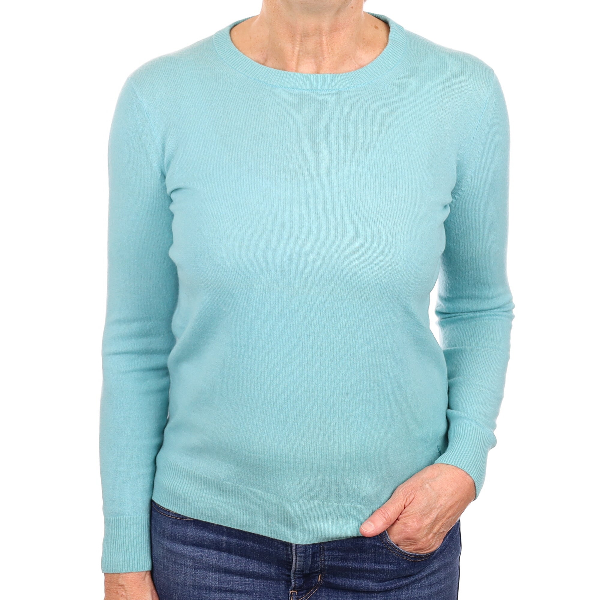 Aquamarine Cashmere Crew Neck Jumper Medium