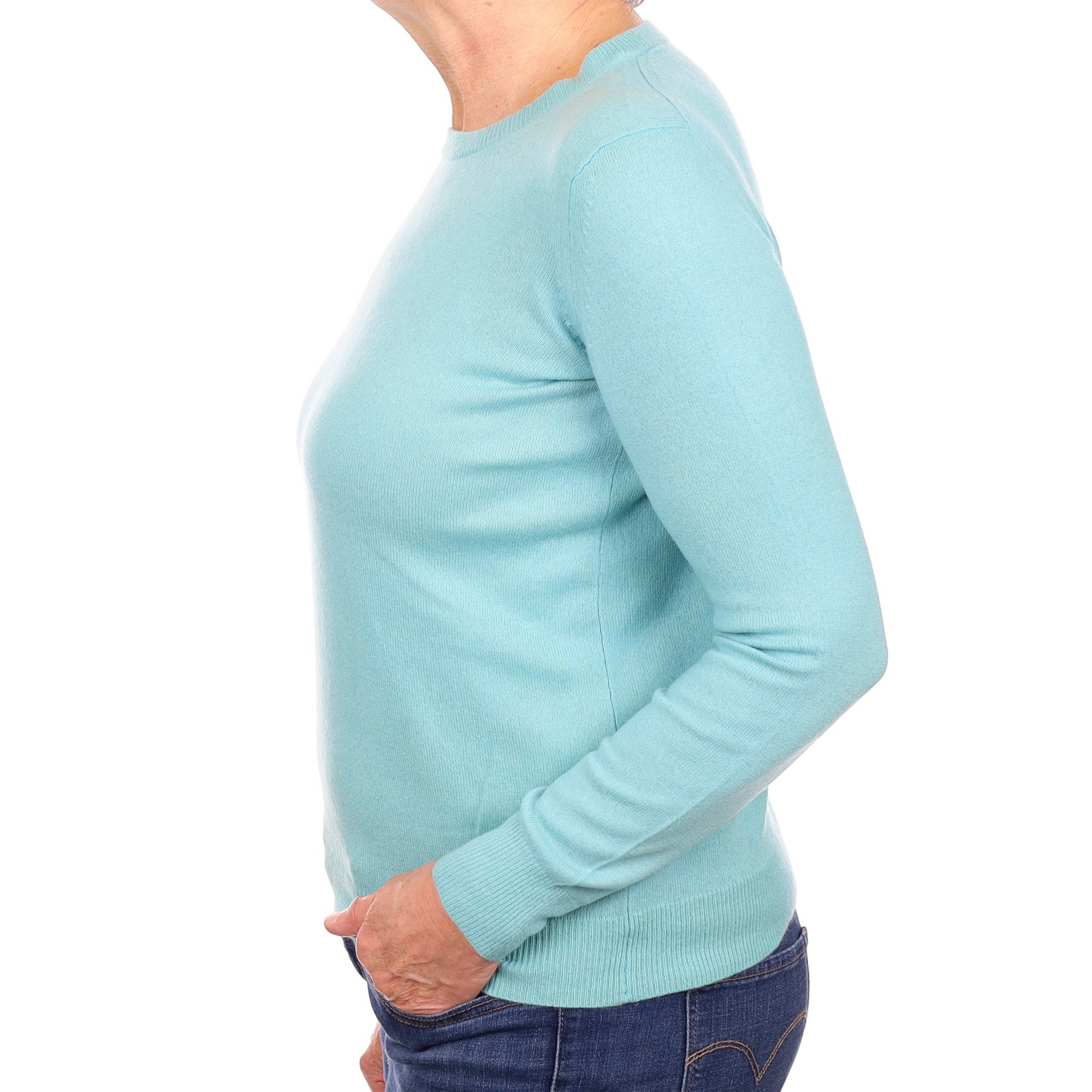 Aquamarine Cashmere Crew Neck Jumper Medium