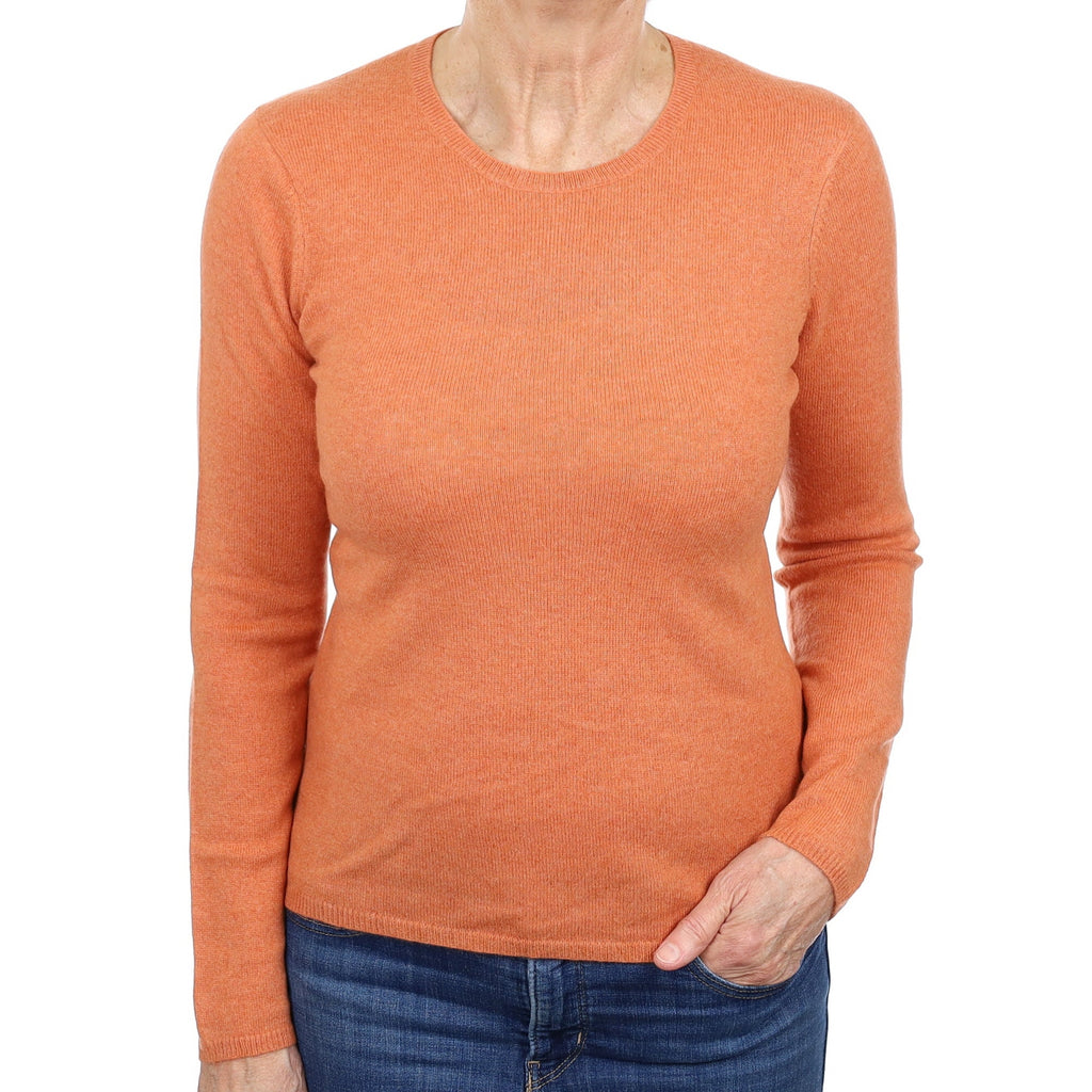 Sienna Orange Cashmere Crew Neck Jumper Medium
