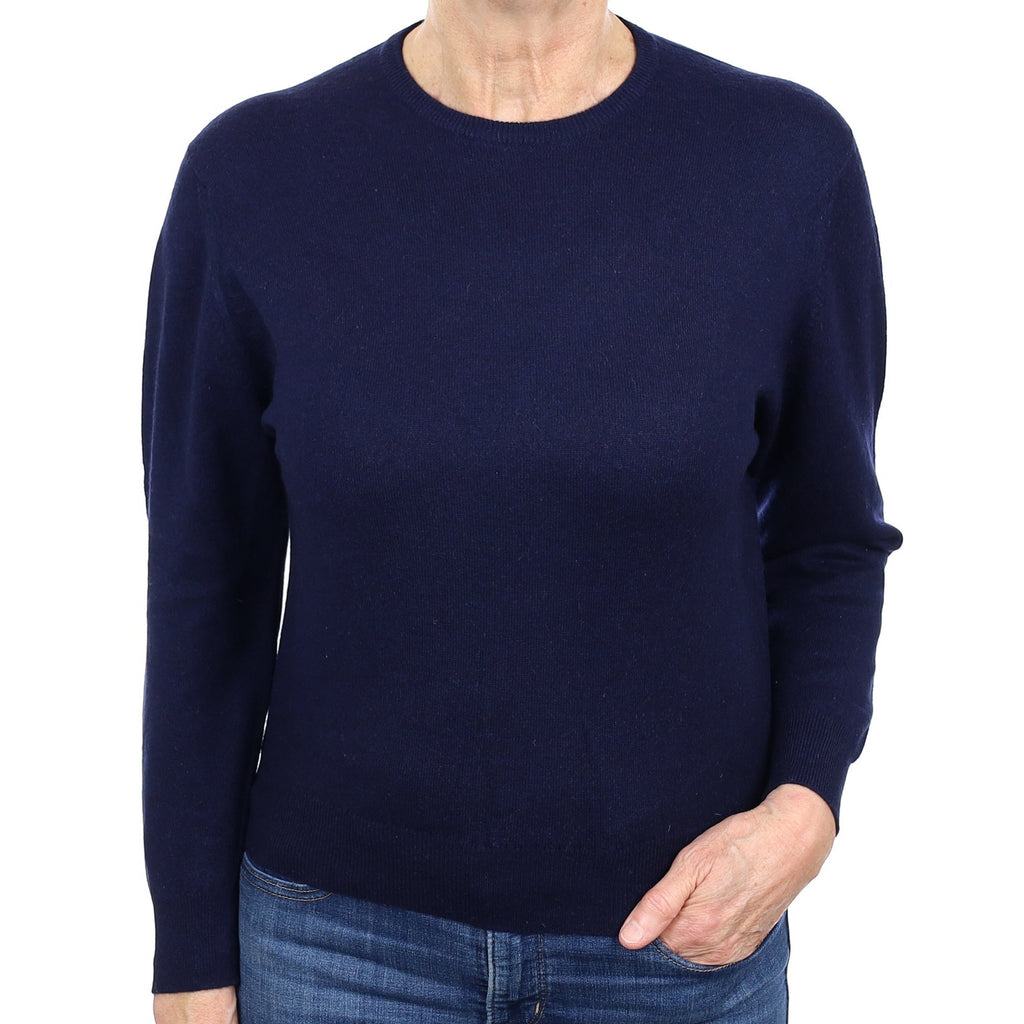 Navy Blue Cashmere Crew Neck Jumper Medium