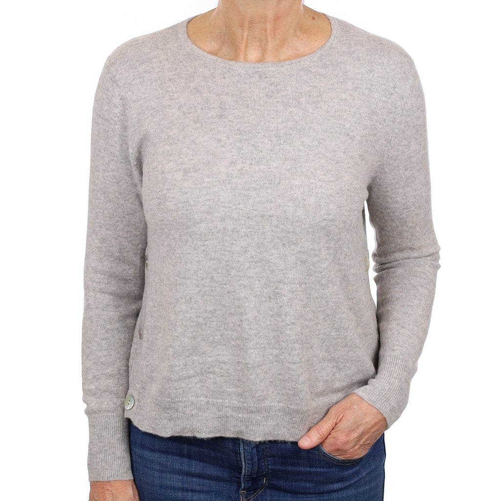Smoke Grey Cashmere Crew Neck Jumper Medium
