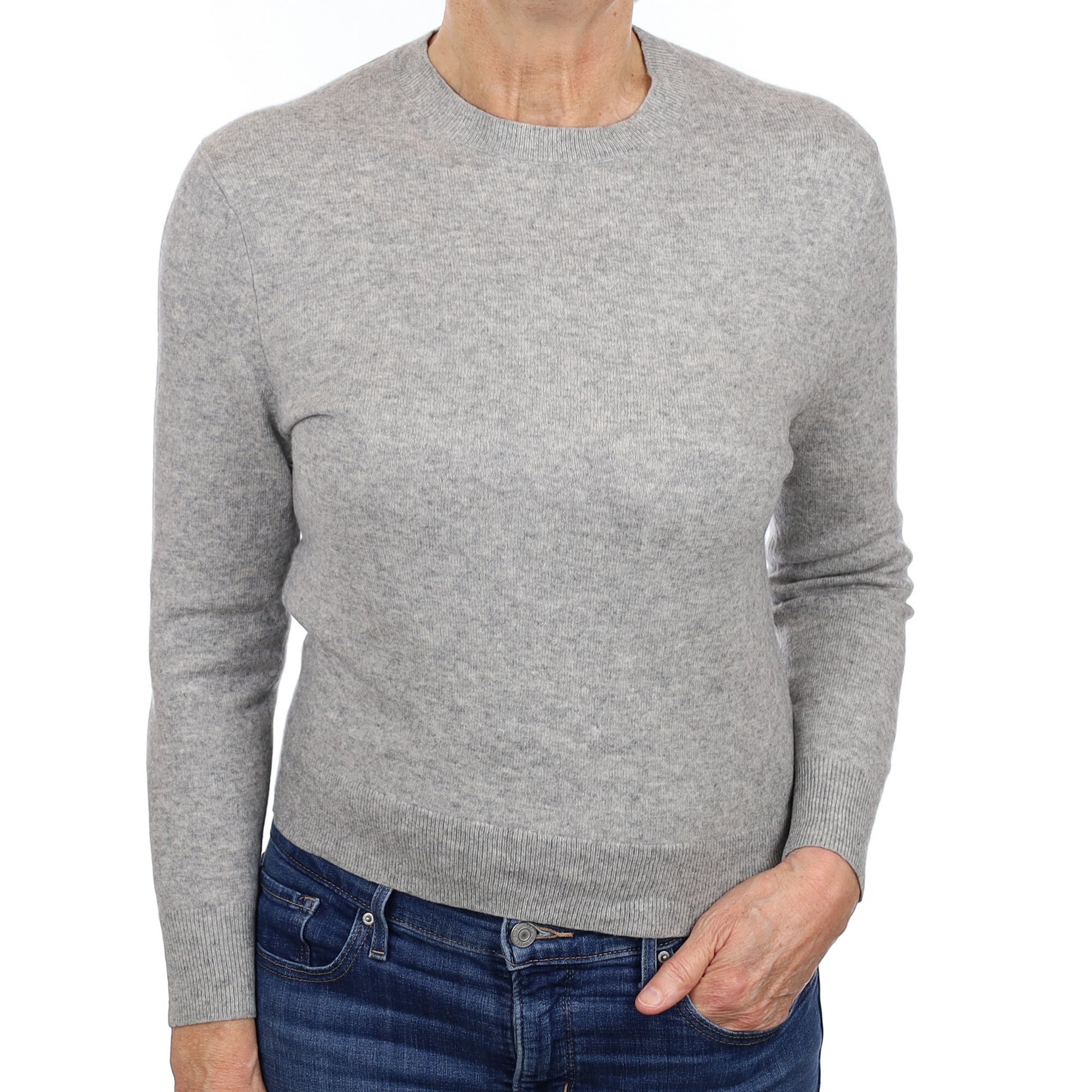 Smoke Grey Cashmere Crew Neck Jumper Medium