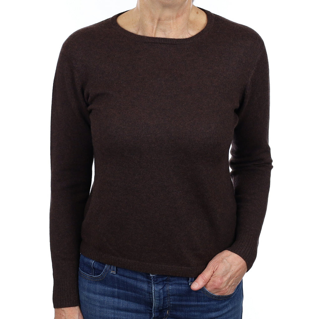 Peppercorn Brown Cashmere Crew Neck Jumper Medium