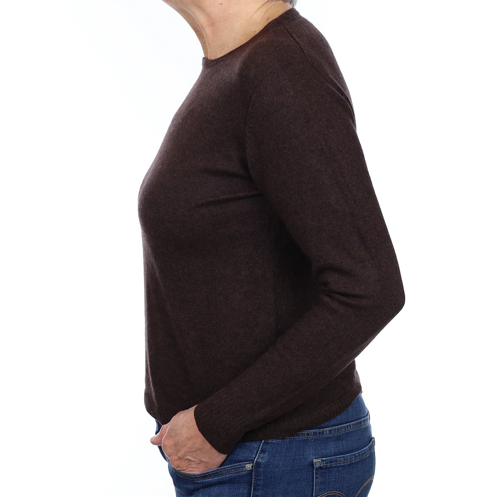 Peppercorn Brown Cashmere Crew Neck Jumper Medium