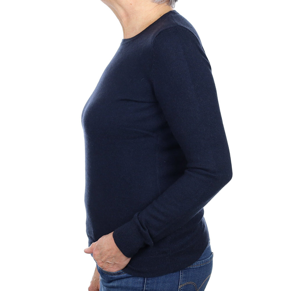 Navy Blue Cashmere Crew Neck Jumper Medium