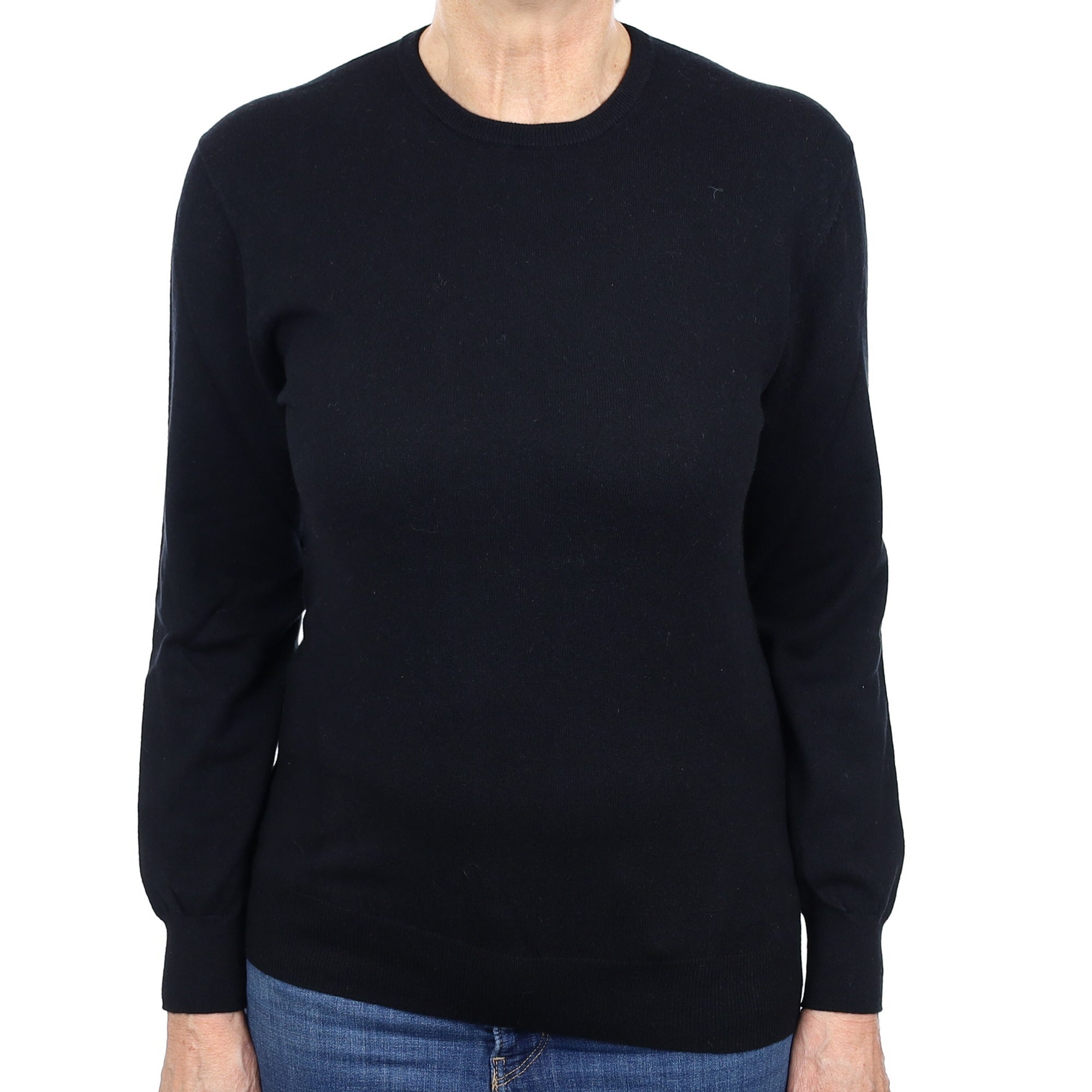 Black Cashmere Crew Neck Jumper Medium