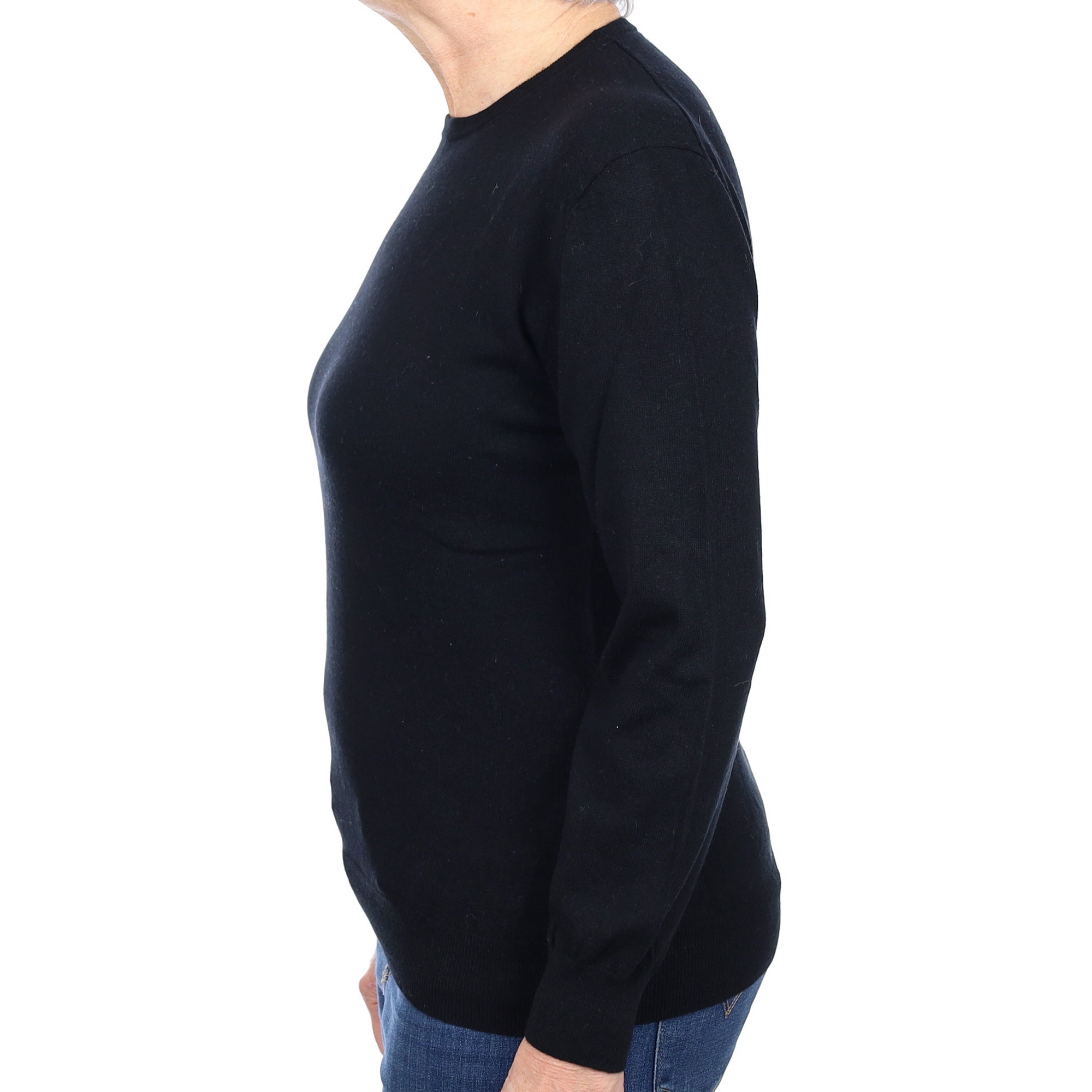 Black Cashmere Crew Neck Jumper Medium