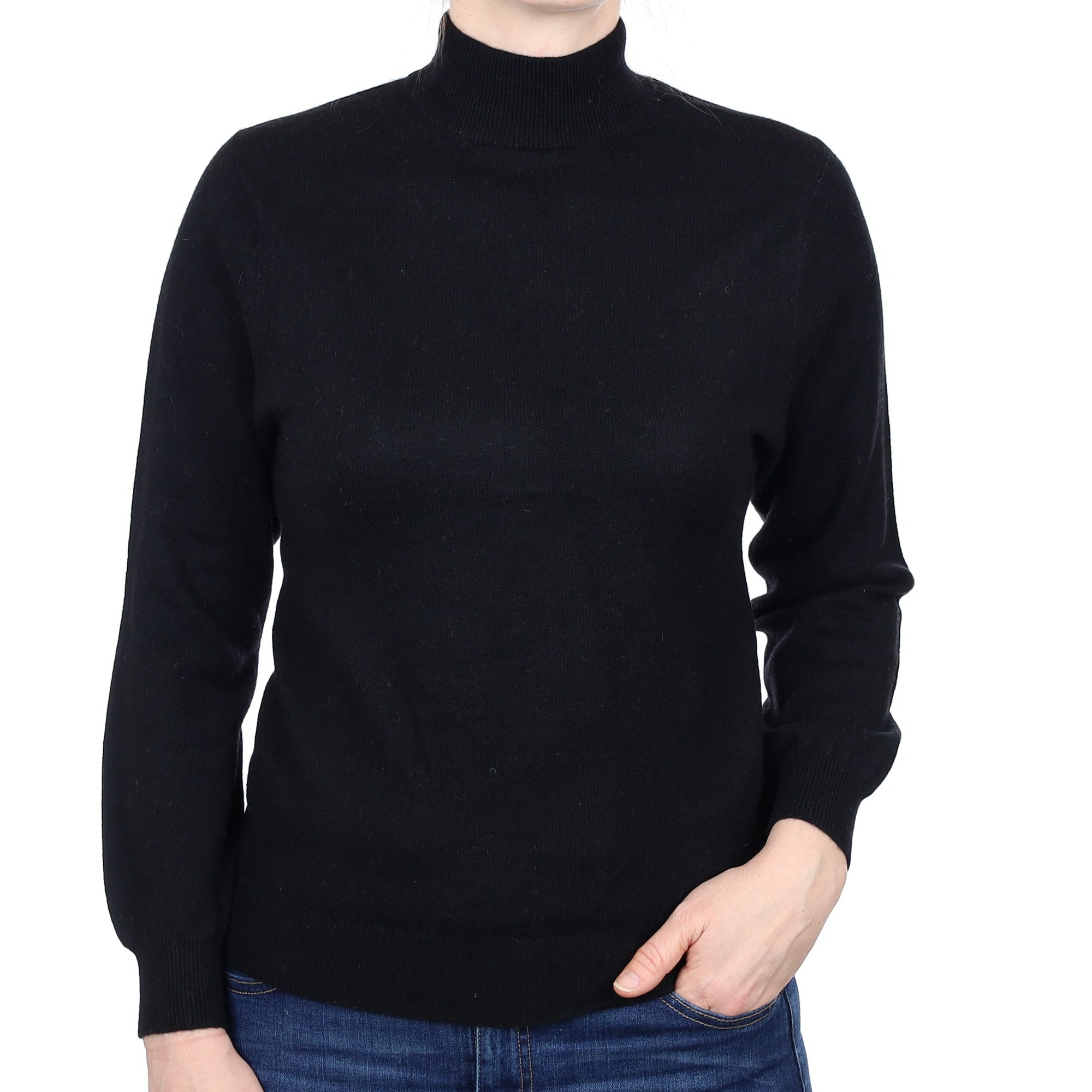 Black Cashmere Turtleneck Jumper Small