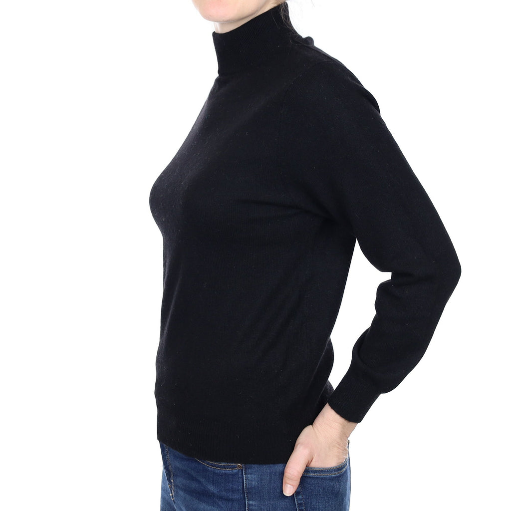 Black Cashmere Turtleneck Jumper Small