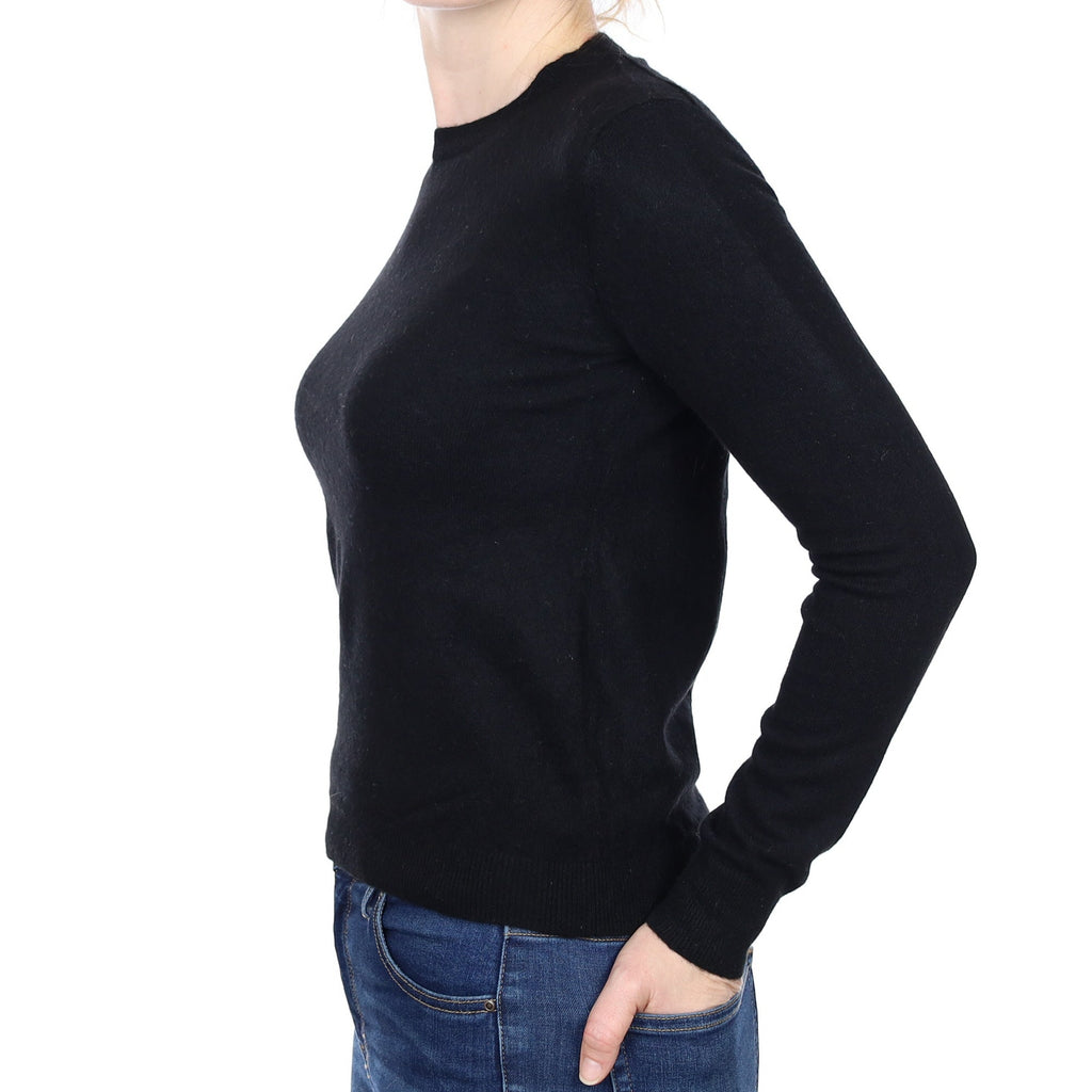 Black Cashmere Crew Neck Jumper Small