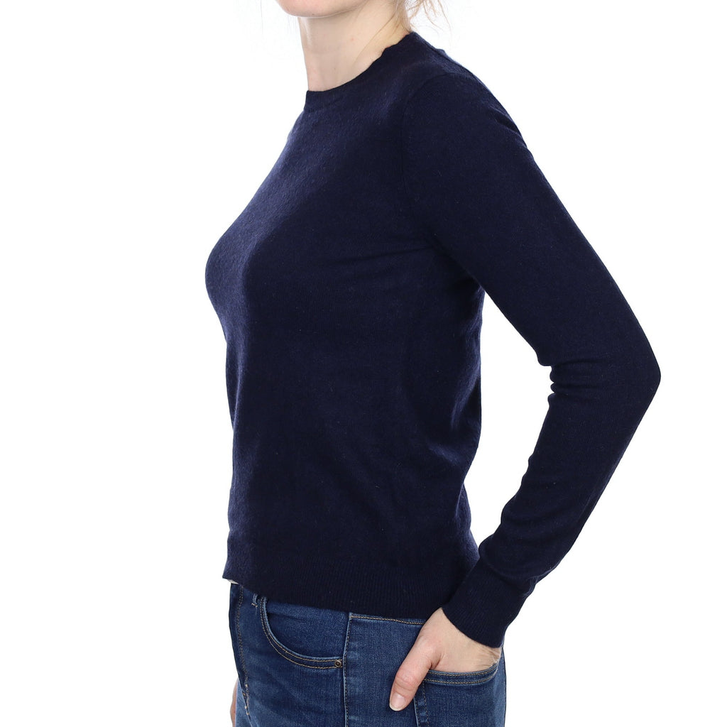 Navy Blue Cashmere Crew Neck Jumper Small