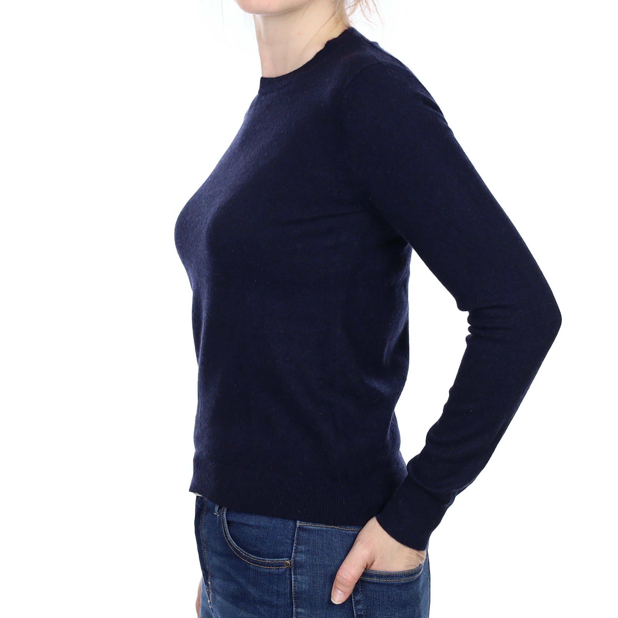 Navy Blue Cashmere Crew Neck Jumper Small