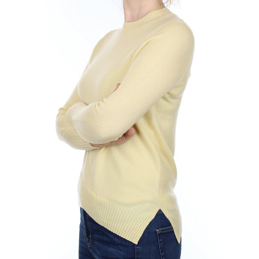 Repeat Primrose Yellow Cashmere Crew Neck Jumper Small