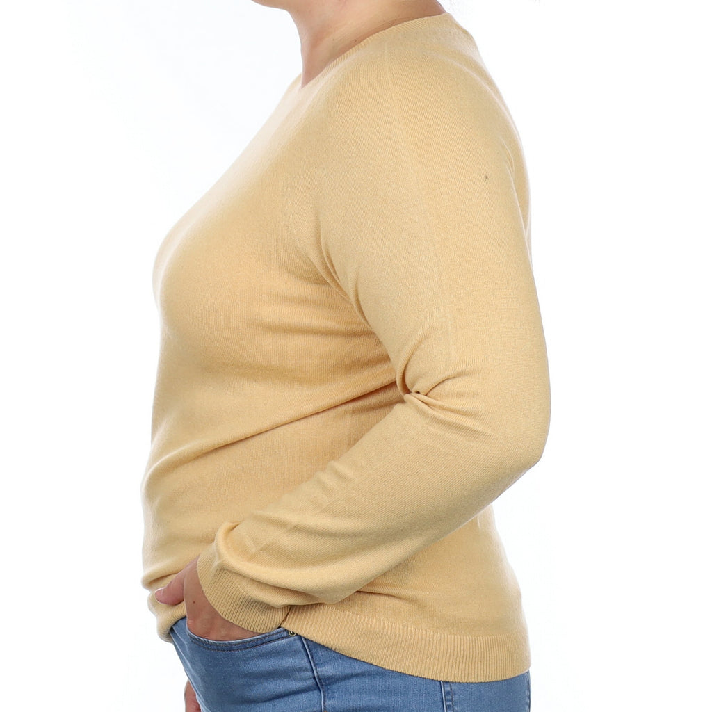 Muted Apricot Cashmere Crew Neck Jumper Large
