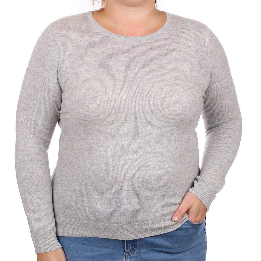 Smoke Grey Cashmere Crew Neck Jumper Large