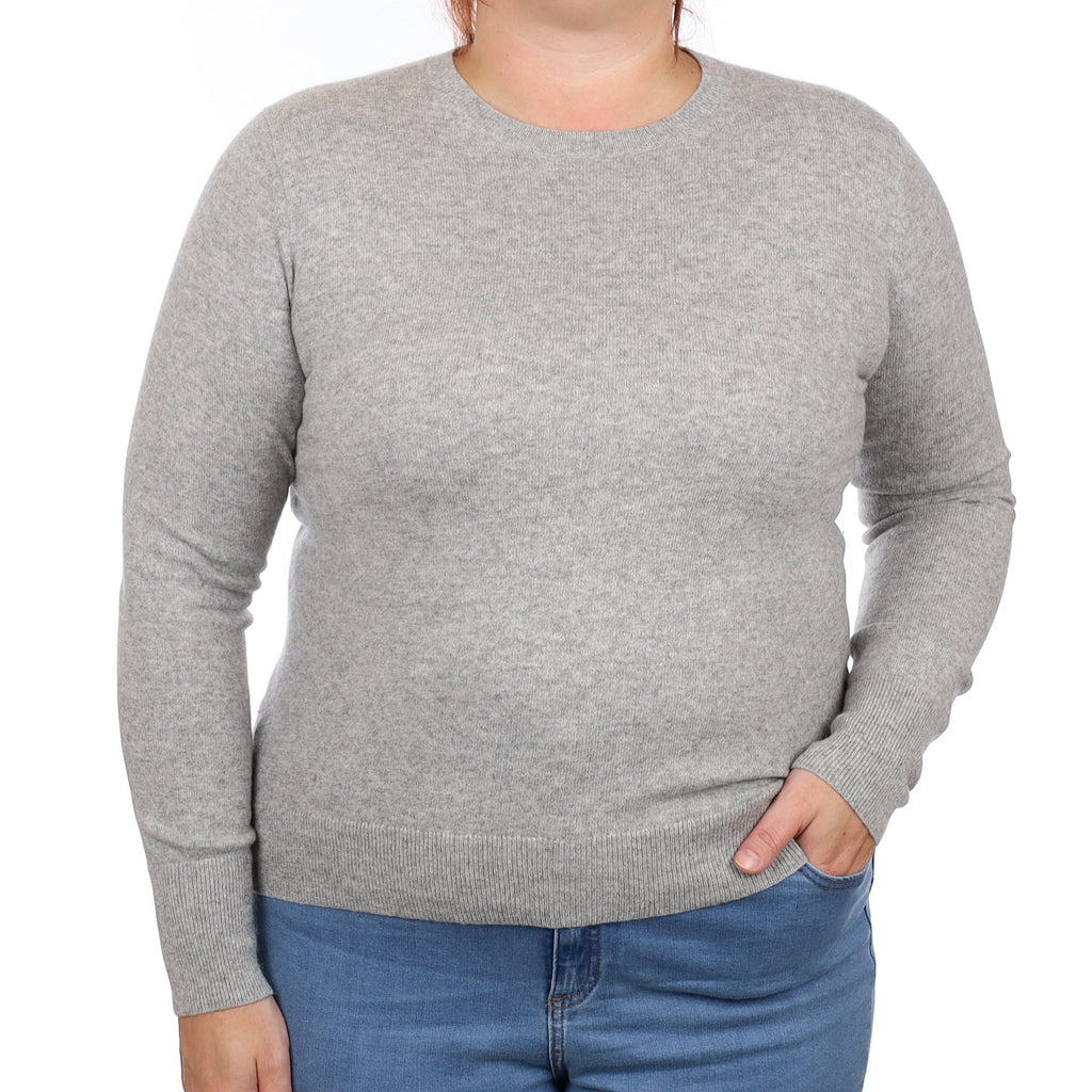 Smoke Grey Cashmere Crew Neck Jumper Large