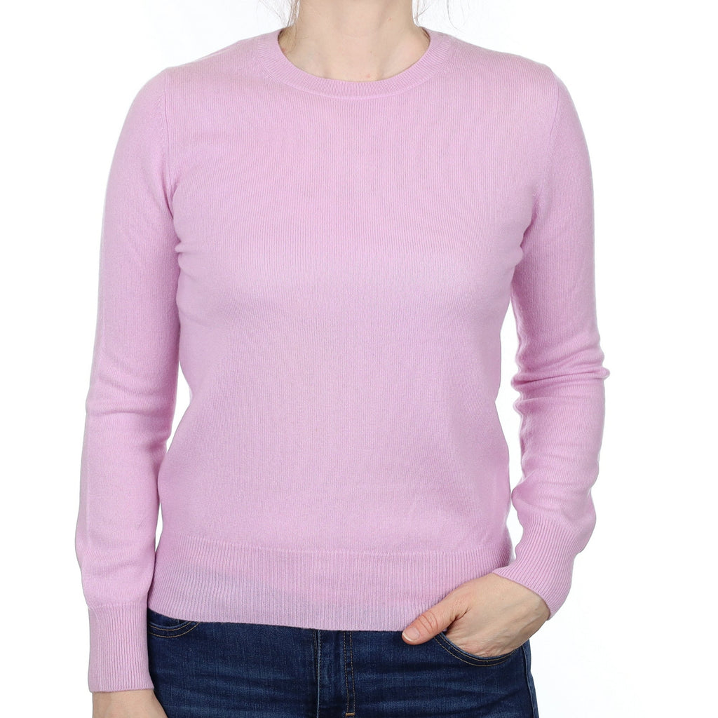 Mauve Pink Cashmere Crew Neck Jumper Small