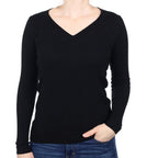 Black Cashmere V Neck Jumper Small