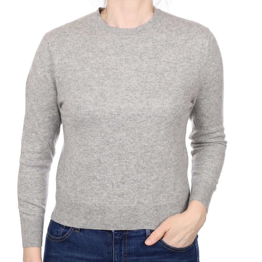 Smoke Grey Cashmere Crew Neck Jumper Small