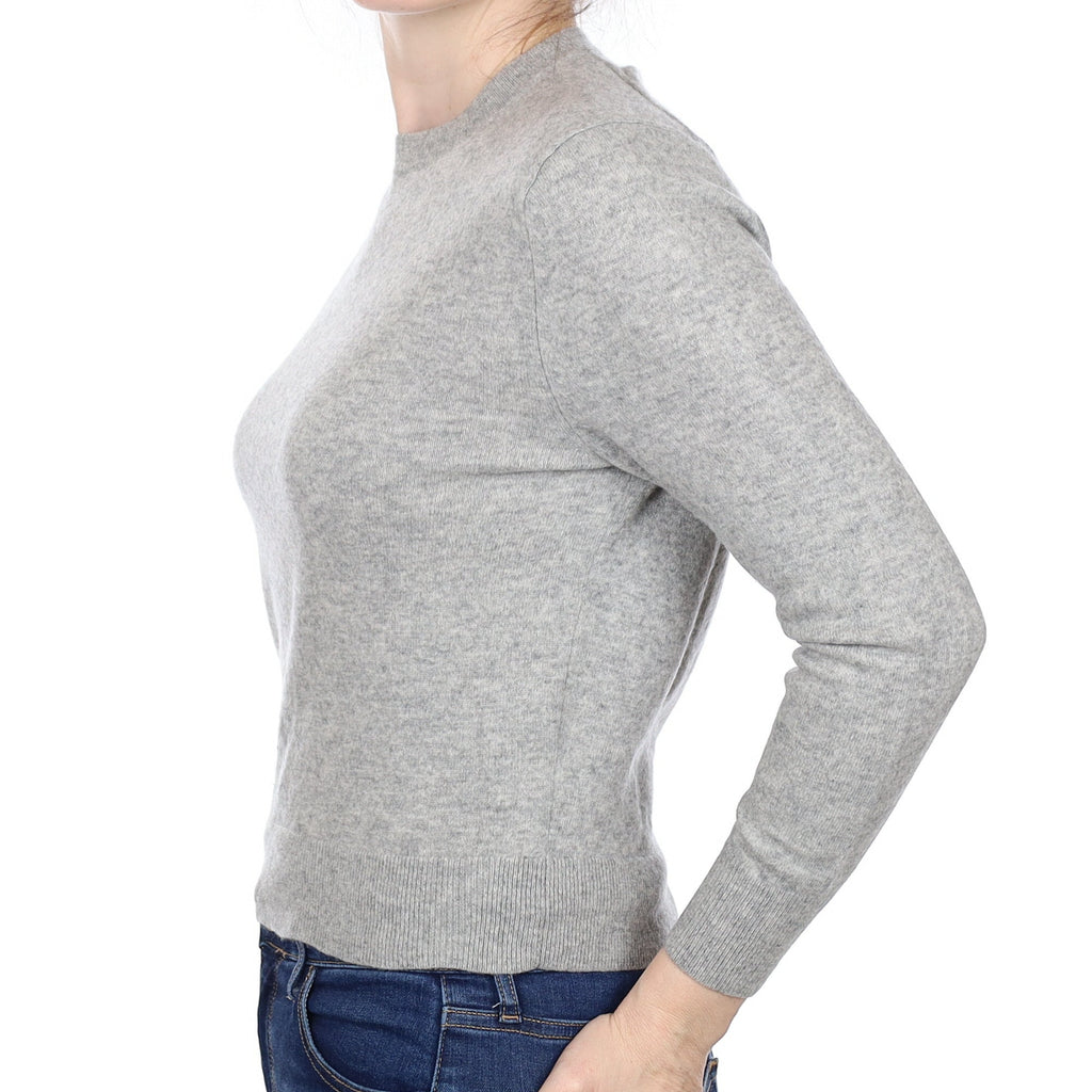 Smoke Grey Cashmere Crew Neck Jumper Small