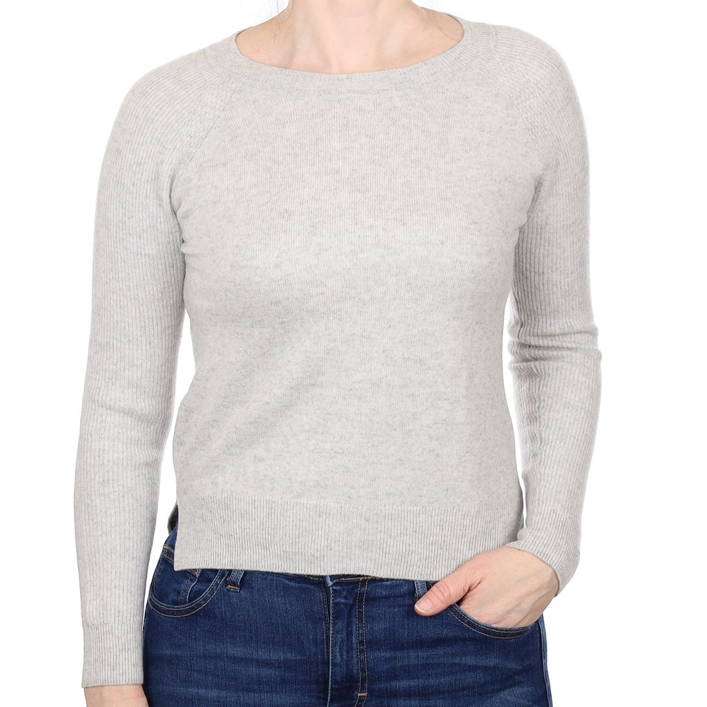 Mist Grey Cashmere Crew Neck Jumper Small