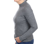 Slate Grey Cashmere Turtleneck Jumper Medium