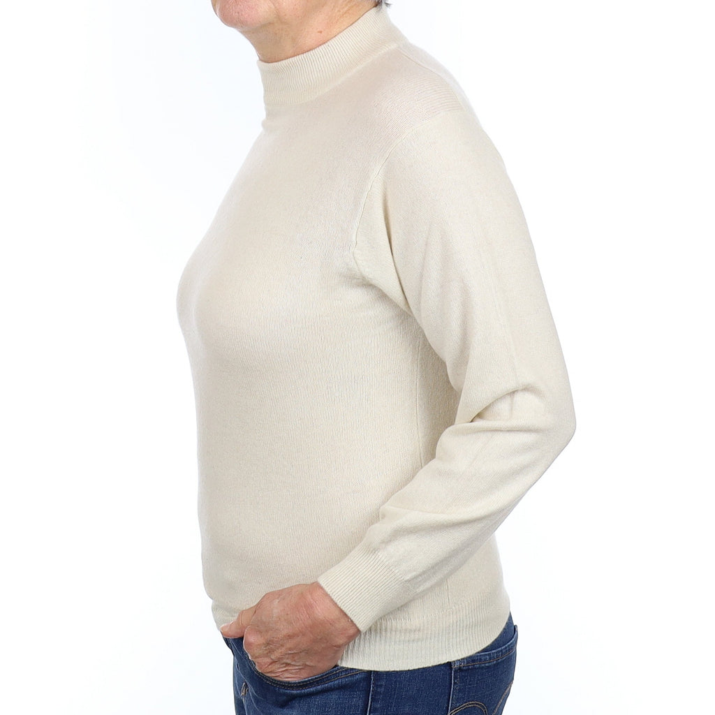 Vanilla Cream Cashmere Turtleneck Jumper Medium