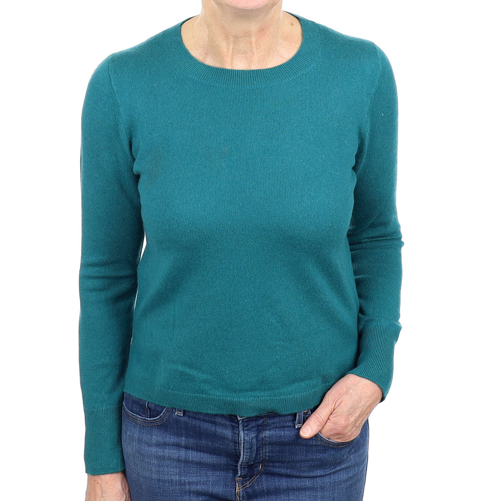 Sea Green Cashmere Crew Neck Jumper Medium