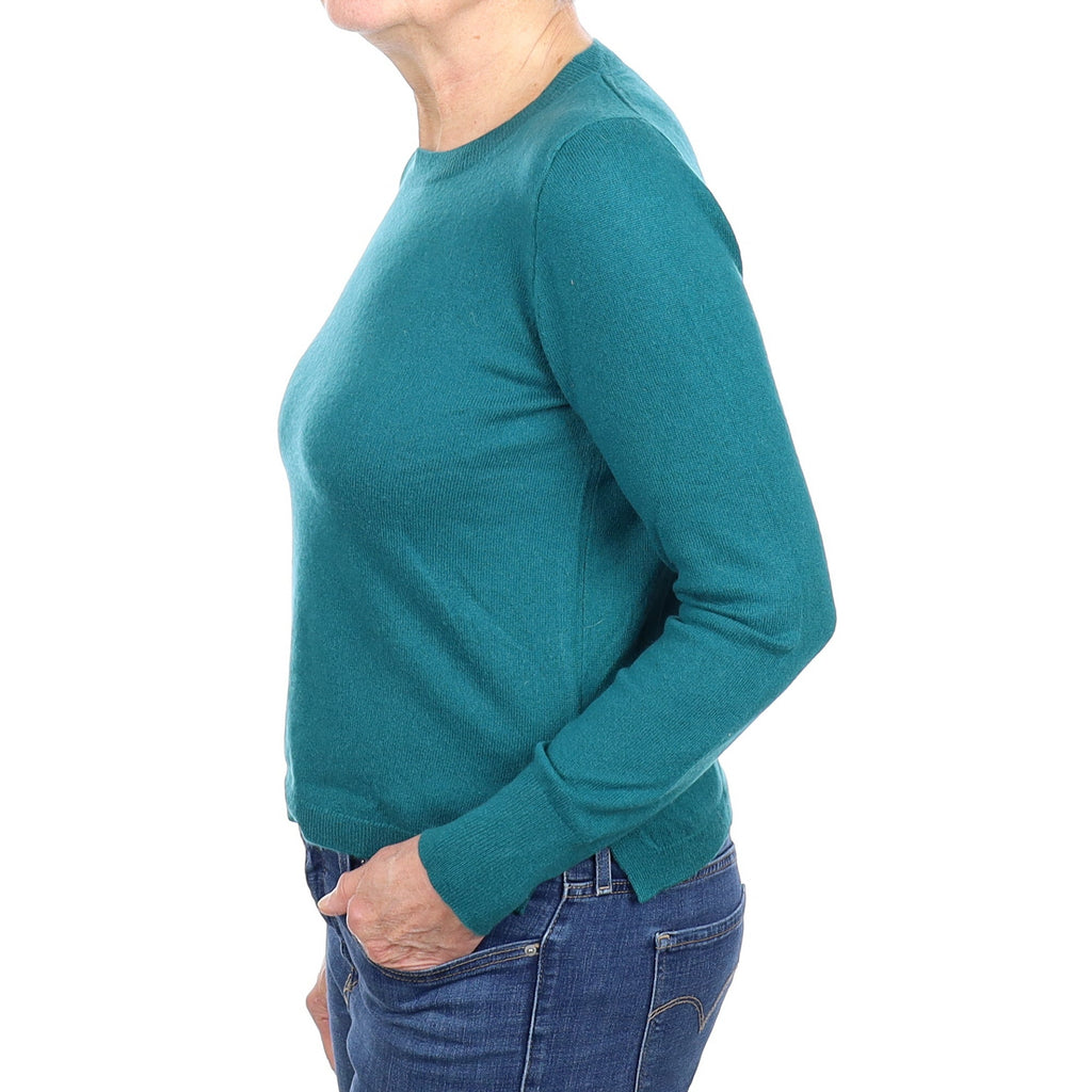 Sea Green Cashmere Crew Neck Jumper Medium