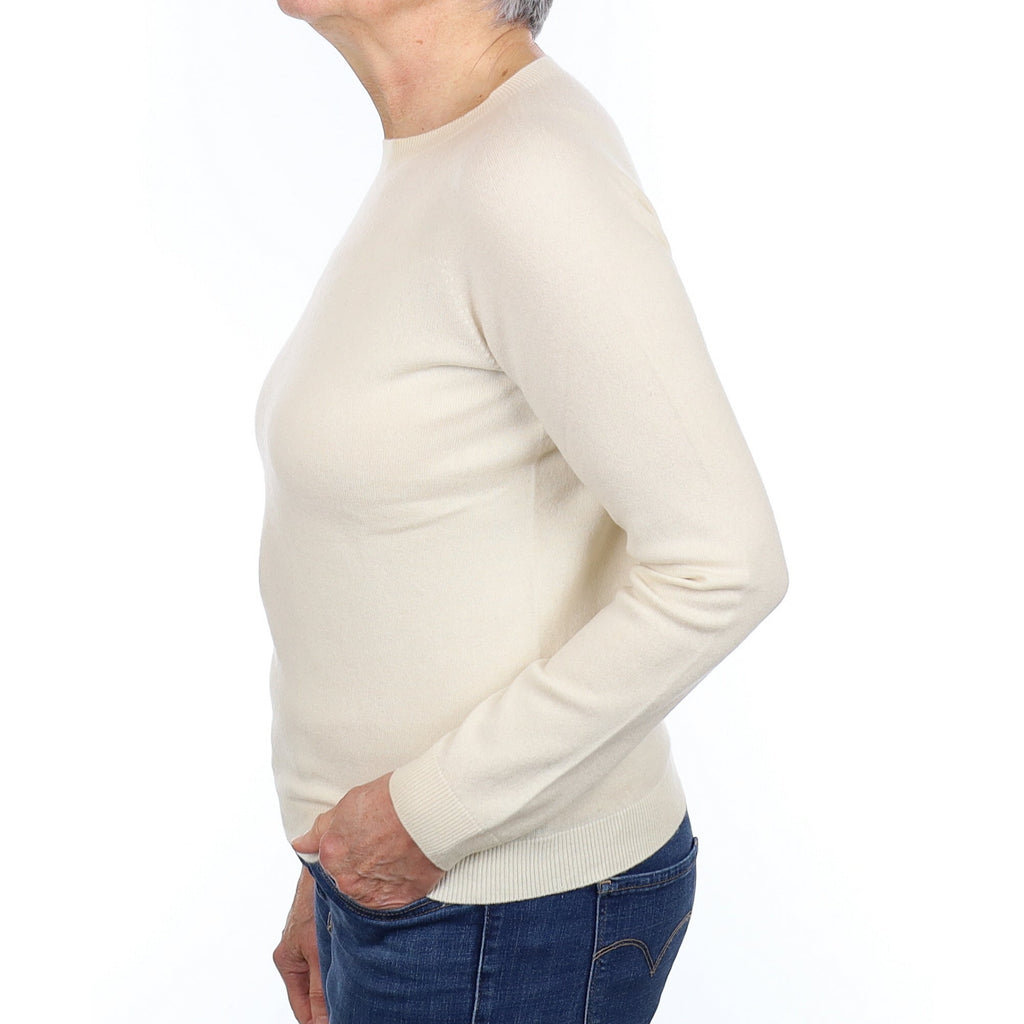 Vanilla Cream Cashmere Crew Neck Jumper Medium