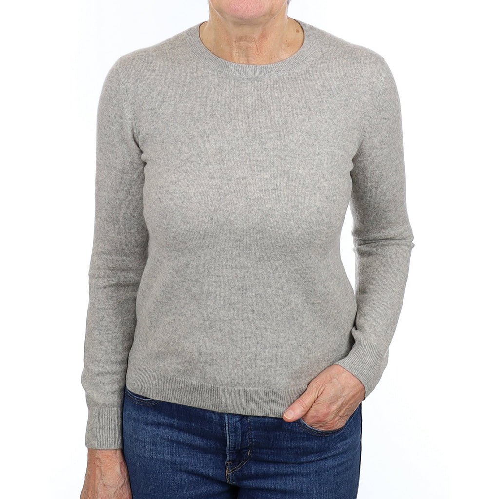 Smoke Grey Cashmere Crew Neck Jumper Medium