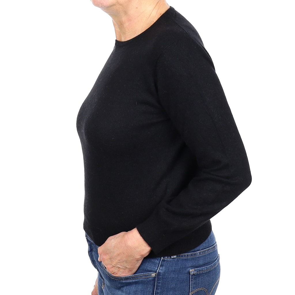 Black Cashmere Crew Neck Jumper Medium