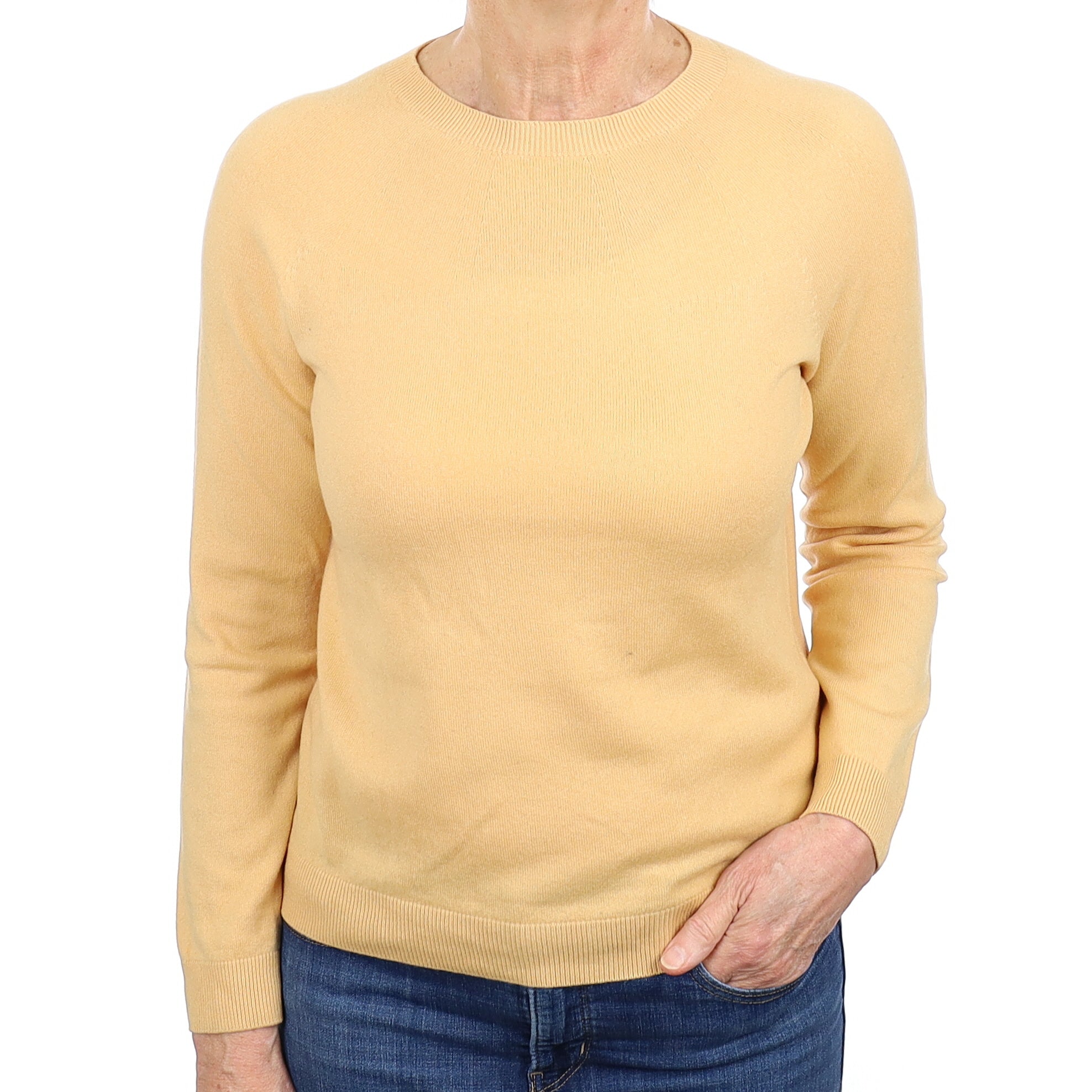 Muted Apricot Cashmere Crew Neck Jumper Medium