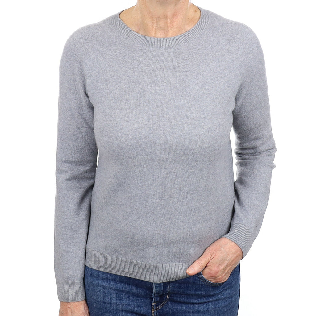 Dove Grey Cashmere Crew Neck Jumper Medium